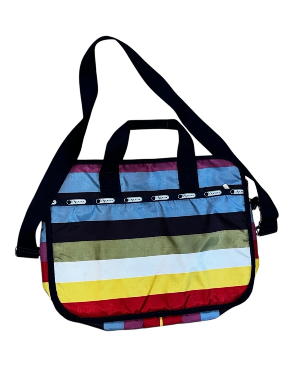 Retro lesportsac rainbow striped laptop bag lots of pockets! Crossbody pride